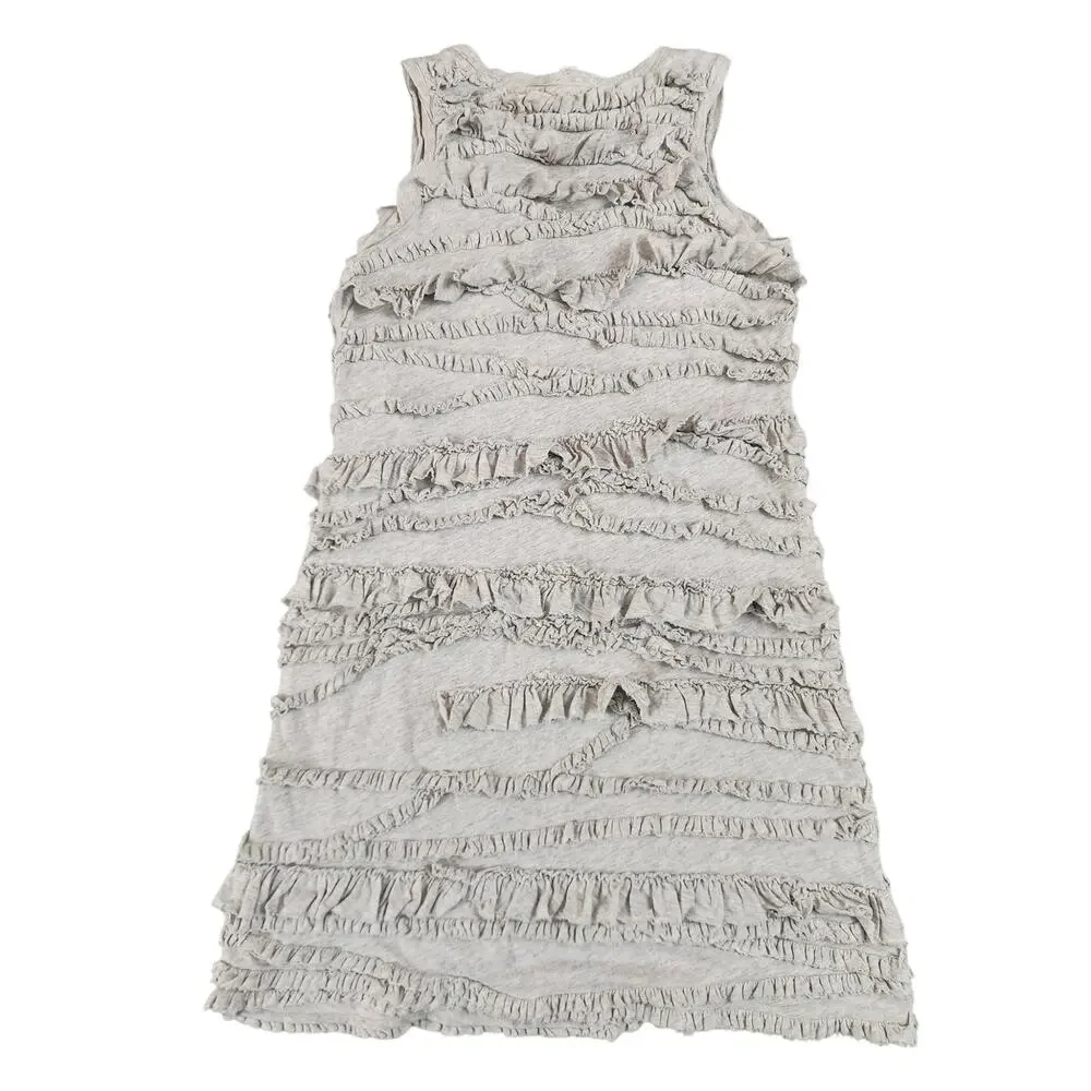 J Crew Crewcuts sz‎ 10 girls gray cotton ruffle summer tank dress